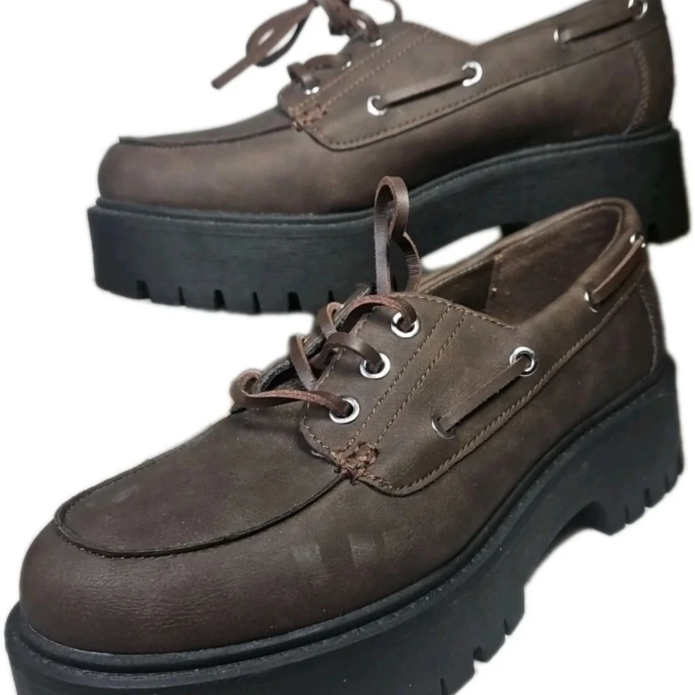 No Boundaries Women's Platform Shoe Chunky 🔥Sz 9 Brn Lug Vibe Y2k Barbie[5E